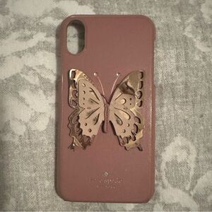 Kate Spade Mauve Golden Butterfly iPhone XR Case